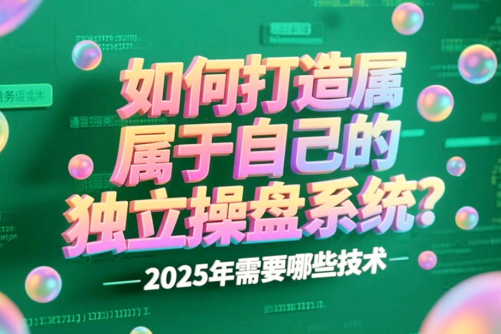 如何打造属于自己的独立操盘系统？2025年需要哪些技术